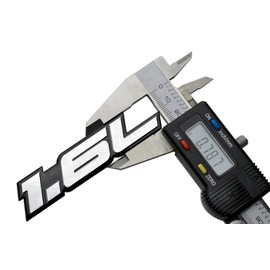 ERPART 1.6L Liter Embossed Silver on Black on Highly Polished Silver Real Aluminum Auto Emblem Badge Nameplate Compatible with Hyundai