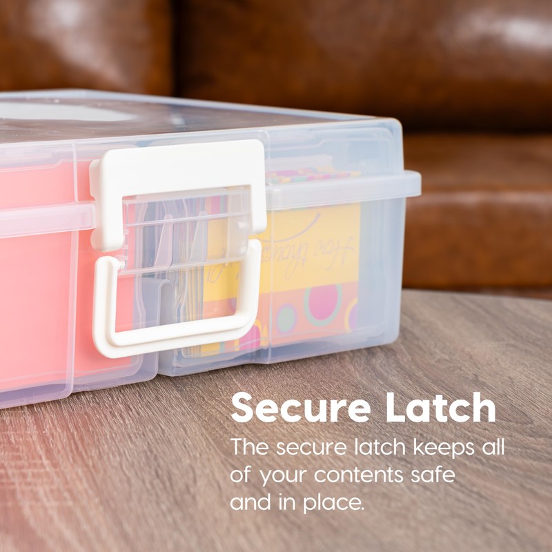 IRIS USA 4" x 6" Photo Storage Box Craft Keeper,