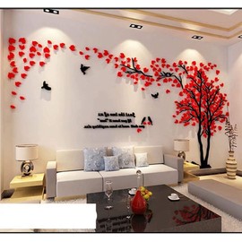 3D DIY Tree Wall Sticker Large Family Bird and Tree Wall Decal Art Mural Stickers Home Decor for Living Room Bedroom Home Decoration TV Backdrop Wall