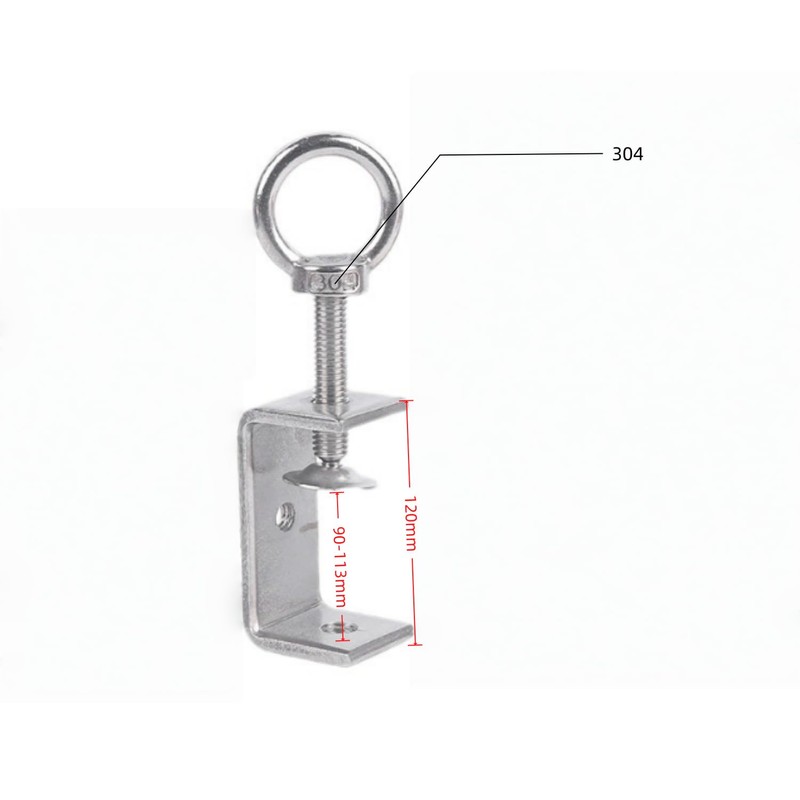 NIUDYP Pack of 2 C-Clamp Stainless Steel Round Handle 120
