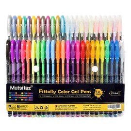 Mutsitaz Gel Pen Set Including Glitter Metallic Pastel 4 Types for Drawing Writing Adults and Colouring Books by 48 Piece