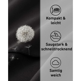 Fit-Flip Microfibre Towels - Compact and Lightweight - Microfibre Towel Quick-Drying - Travel Towel, Sports Towel, Beach Towel - Bath Towel Large (1 x 80 x 40 cm, Onyx Black)