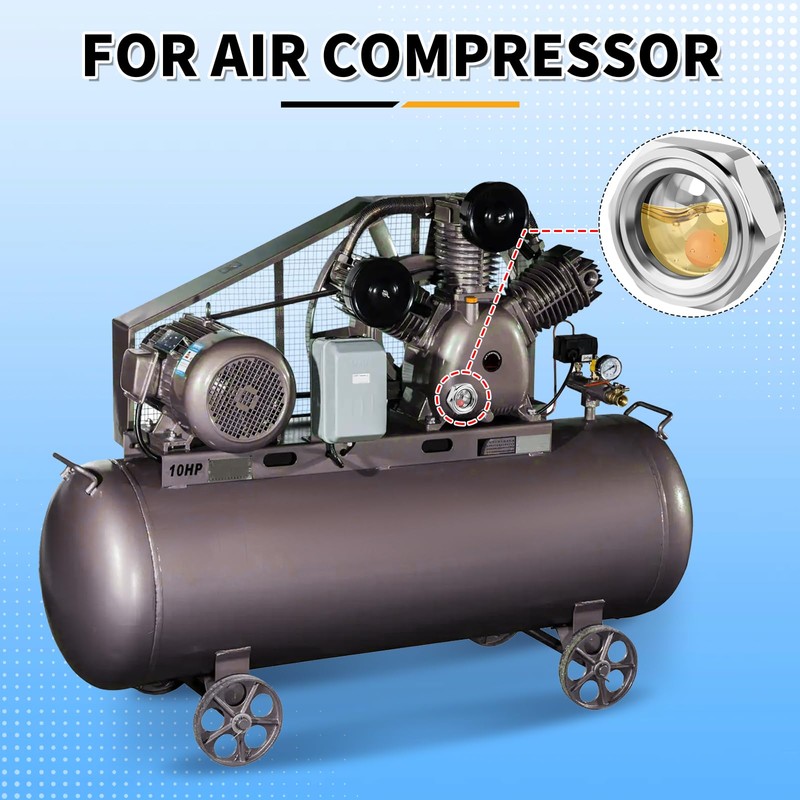 1.5" NPT Sight Glass for Air Compressor with Red Monitor