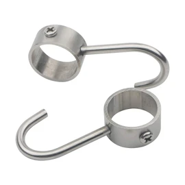 Pxyelec Tube Rod Hooks Adjustable Multi-Function Heavy-Duty Stainless Steel J Typed Hooks Kitchen J Shaped Bathroom Wardrobe Pipe Hanger 10 Pack