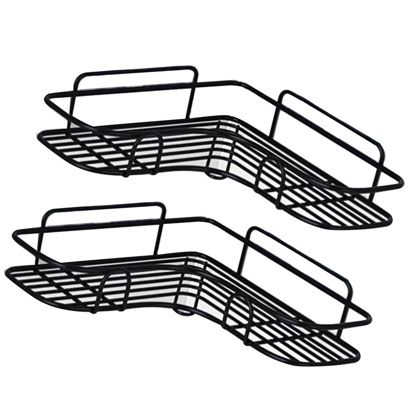 2PCS Corner Storage Rack Triangular Shower Organizer Shelf Wall Mount