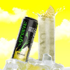 Green Lemonade - No added Sugar, 6% Real Lemon Juice, 10 Calories per can, Naturally Sweetened with 100% Stevia Leaf Extract, Carbonated Soda, 12 Fl Oz each can - Pack of 6