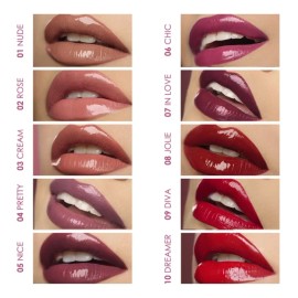 Super Glossy Pink Up Colección Completa 10 Tonos Rojo