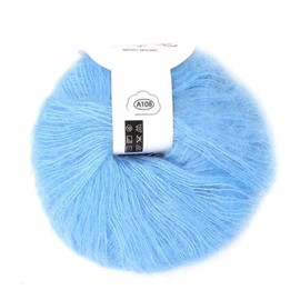 Wool Yarn for Knitting, Soft Mohair, Knitting, Angora, Long Wool Yarn, DIY Scarf, Crochet Yarn Supplies (with a Crochet) (Light Blue)