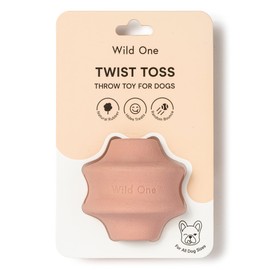 Wild One, Twist Toss Dog Toy, Blush, 100% Natural Rubber, Fun to Chew, Durable for All Breeds, Fetch Toy, Treat Dispensing