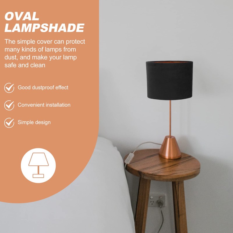 KALLORY Cloth Lamp Shade Oval Shaped Clip-on Lamp Cover Shade