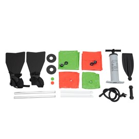 LIAPDG Inflatable Fishing Boat, Outdoor Fishing Float Tube Portable Fishing Raft Capacity 286.6 Lbs Adjustable Backrest (90-180°) with Hand Air Pump & Oar and Fin (Green)