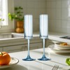 6 Pieces Blue Champagne Flutes 6 OZ Straight Sided Wine