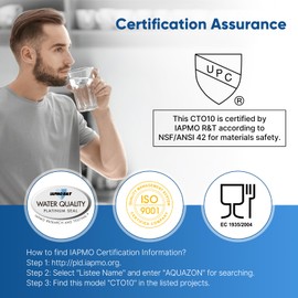 1 Micron 2.5" x 10" Whole House CTO Carbon Water Filter Cartridge Replacement for Under Sink Water Filter System, Dupont WFPFC8002, WFPFC9001, FXWTC, SCWH-5, WHEF-WHWC, WHCF-WHWC, AMZN-SCWH-5, 3Pack