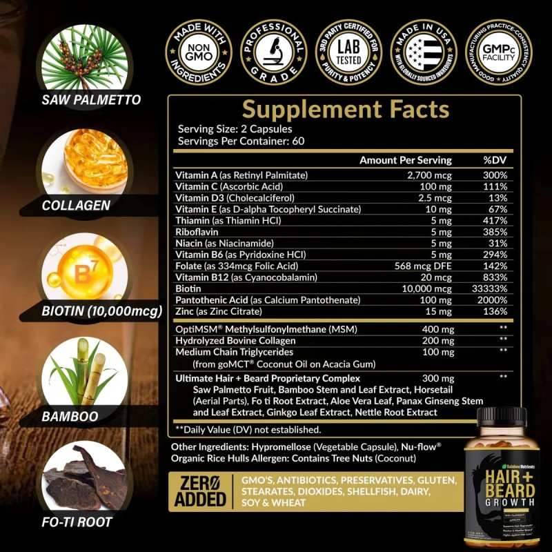 Vitaminas Para El Crecimiento Del Cabello Y La Barba Para