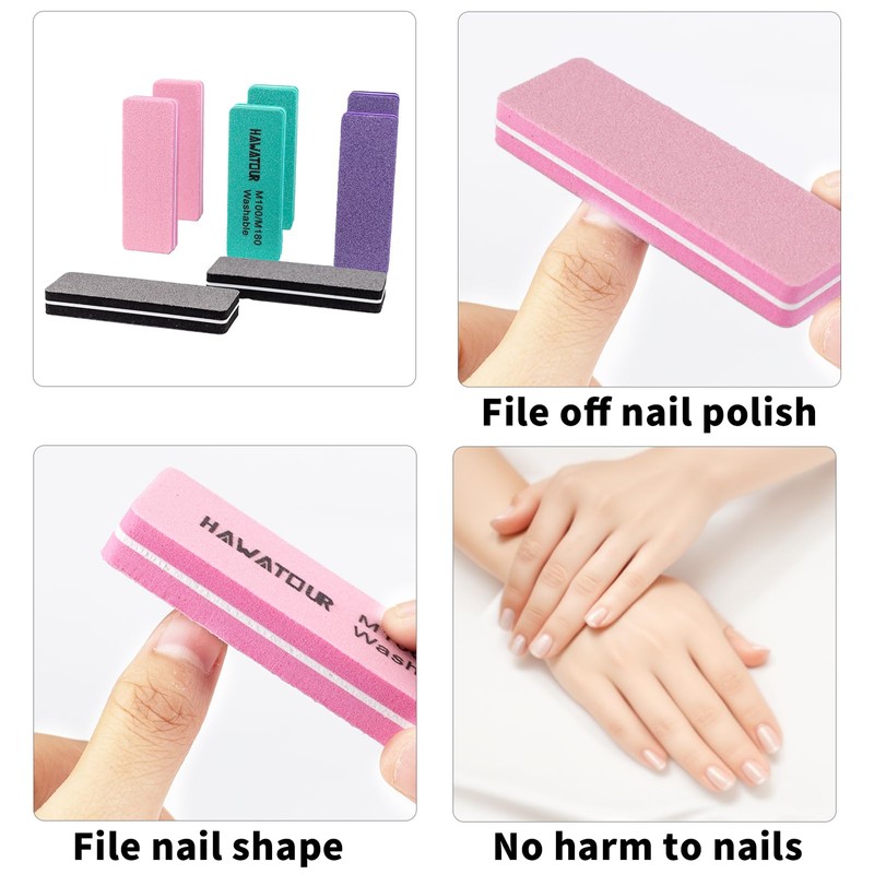 HAWATOUR Nail Files and Buffers, 8 Pieces Manicure Kit for