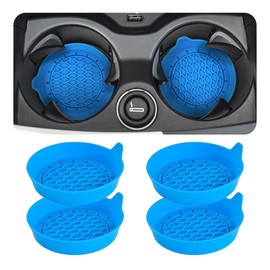 Zpana 4PCS Car Cup Holder Coasters, Silicone Non-Slip Vehicle Cup Recessed Mats, Sift-Proof Automotive Interior Drink Insert Decor Accessories, Universal for SUV, Sedan, Truck (Sky Blue)