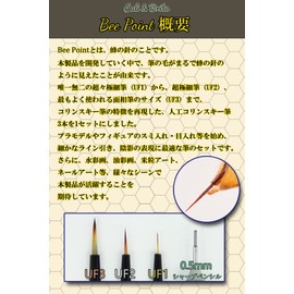 Cali&Brita [Artificial Kolinsky Hair] Ultra-fine Brush Set of 3 Modeling Brushes 0.3/0.7/1.1 Smear Filler Point Point Brush Ultra Fine Brush SDGs Sustainable