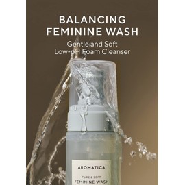 AROMATICA Pure & Soft Feminine Wash Chamomile & Tea Tree (Soft Foam Type) 5.7 fl. oz / 170 ml - Gentle and Soothing Intimate Herbal Feminine Wash - pH-Balanced, Calming, Vegan, Cruelty Free