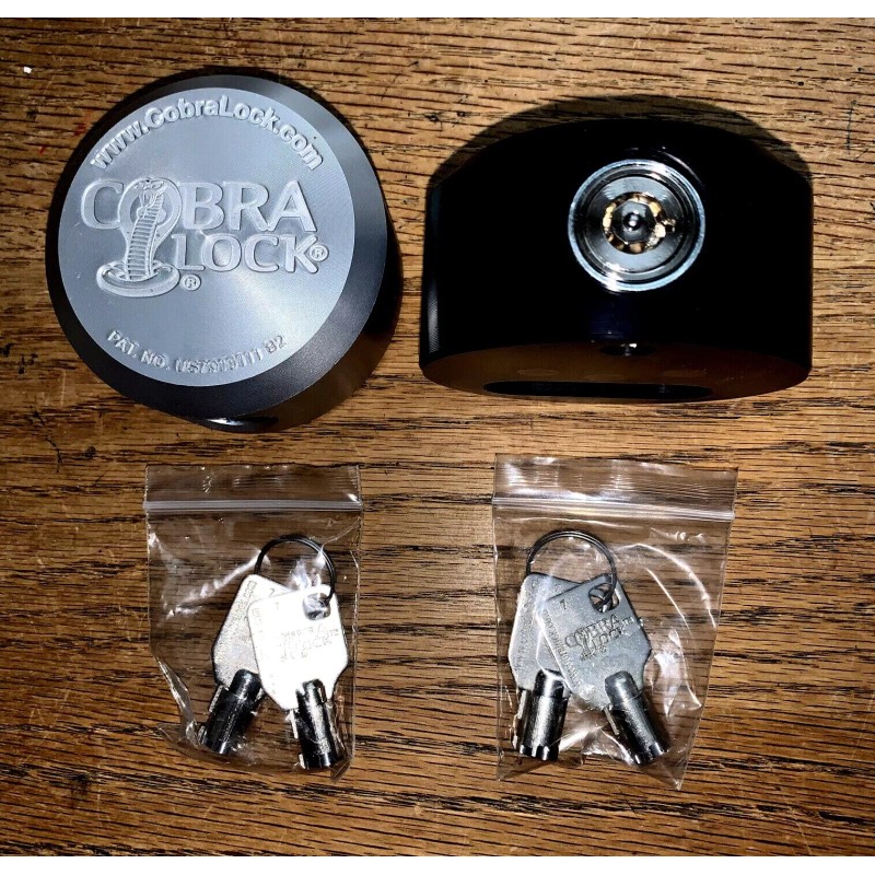 (2) COBRA HIDDEN SHACKLE PUCK LOCKS "ALUMINUM" PICK COLOR (4)ROUND