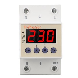 Over Under Voltage Protector Self Resetting Protective Device Adjustable Large Size AC220V 40A