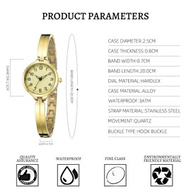 TWOPTION Women's Watches Adjustable Bangle Watch with Easy to Read Dial and Thin Strap Analog Quartz Ladies Watches for Women