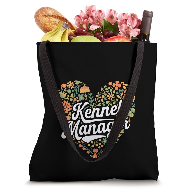 Kennel Manager Heart Shaped Floral Motif Tote Bag