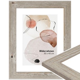 WANDStyle H770 Oak Wooden Picture Frame in Country House Style for Hanging Photo Frame Made in Germany