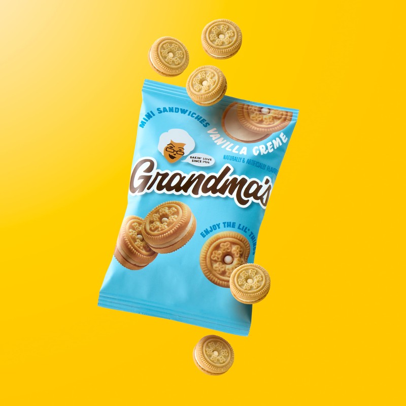 Grandma’s Mini Cookies, Vanilla Sandwich Crème Cookies, 3.71 oz Cookie