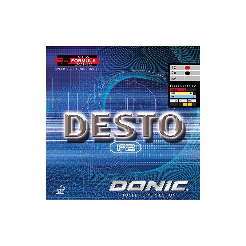 DONIC Rubber Desto F2 Colour 2.3 mm, Red, Size 2.3