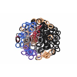 ADORN Ligas Elásticas para Cabello, Set de 150 Ligas de Varios Colores.