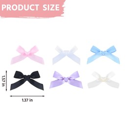 Small Hair Ribbon Bow Clips for Girls Mini Bow Hair Clips Accessories for Women Girls Satin Ribbon Hair Bows Clips Barrettes 30 PCS Colorful Mini Bowknot Hair Clips for Teens