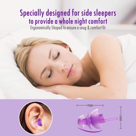 Hearprotek Sleeping Ear Plugs, 2 Pairs Ear Plugs Ultra Soft Noise Reduction and Hearing Protection earplugs for Side Working, Sleepers, snoring, Construction-32db & 30db (Purple)