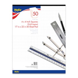 Helix Bond Pad, 4 X 4 Grid, 17 x 22 Inches, 50 Sheets, White (37996)