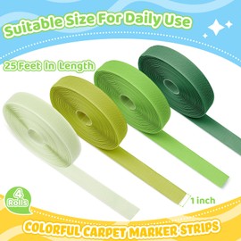 Zonon 4 Roll 100 Feet Carpet Marker Strips for Classroom Nylon Carpet Strip Tape Floor Spots Dots for School Teachers Supplies Classroom Decoration Back to School Office(Dark Green)