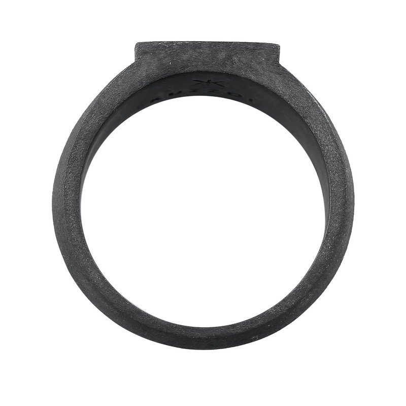 Kuzzoi 0605991722_58 Men's Signet Ring Oxidised Band Ring Solid (11
