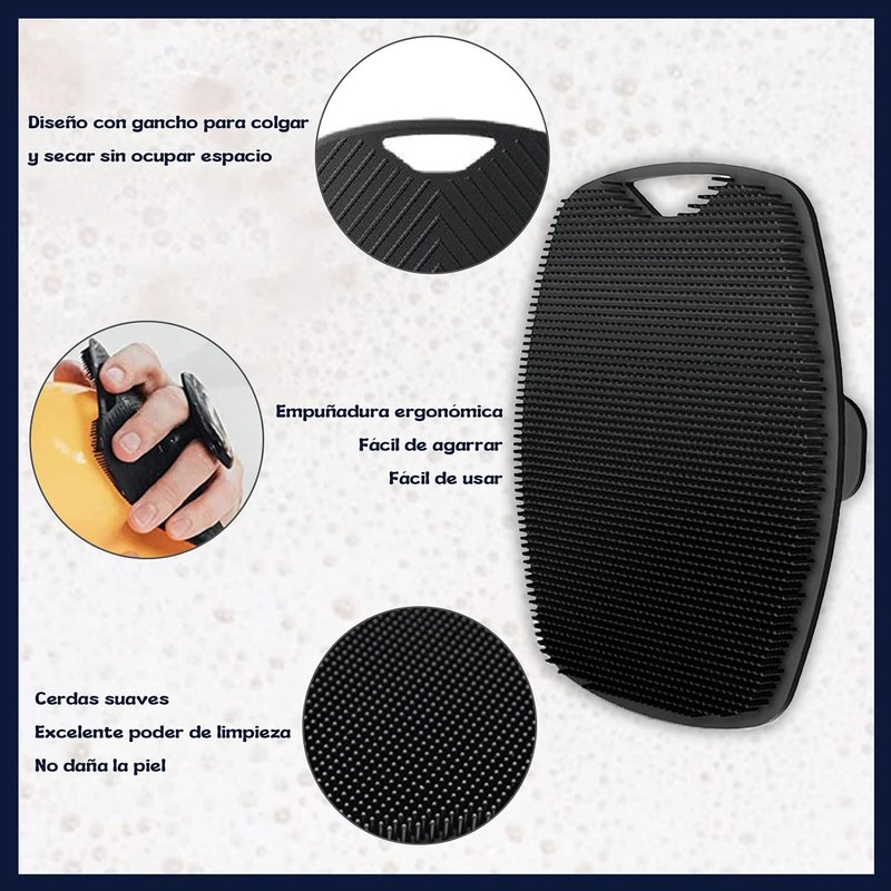 Cepillo corporal de silicona COREFUN para exfoliación profunda y limpieza