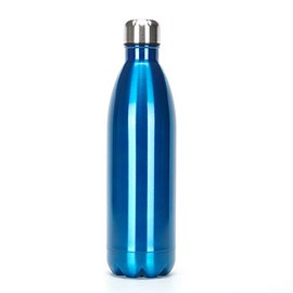 Insulated Stainless Steel Water Bottle, 1L Slim Insulated Water Bottles, Keeps Warm and Cold, 100% Leakproof Lids (Blue, 1L)