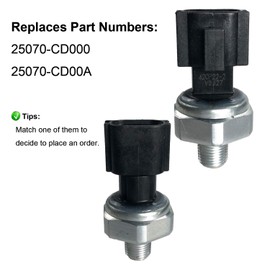 Interruptor de sensor de presión de aceite de motor 25070-CD00A compatible con Nissan Altima, Armada, Titan, Pathfinder, 350Z, Frontier, Xterra, GT-R, Sentra