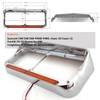 GaeaAuto Pair Headlight Bezel Trim Chrome with 12" Amber LED