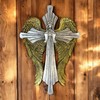 Top Brass Decorative Angel Wing Wall Cross – Gold and