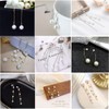 SAMOCO 9 Pairs Big Simulated Pearl Long Tassel Drop Earrings