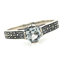 Natural Aquamarine 925 Solid Sterling Silver Engagement Ring Size 5, 6, 7, 8, 9
