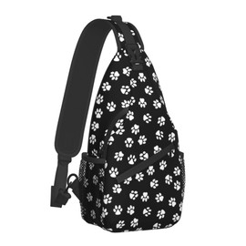 FyLybois Dog Paw Print Sling Bag for Travel Crossbody Bags for Women Sling Backpack Outdoor Cycling Hiking