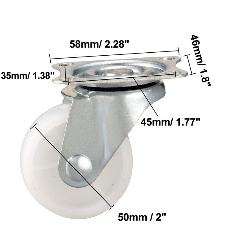 uxcell Swivel Caster Wheels 2" Polypropylene with 360 Degree Top