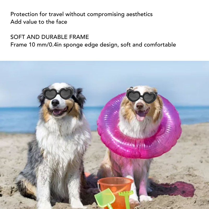 Dog Goggles Windproof Eye Protection Play Cool Handsome Adjustable Heart