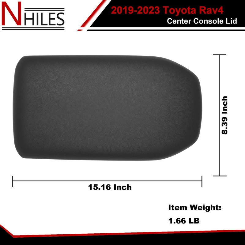NHILES Center Console Cover Fit for 2019-2023 Toyota Rav4 Front