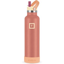 IRON °FLASK Camping & Hiking Hydration Flask with Straw, BPA-Free Insulated Stainless Steel Sports Water Bottle - 24 oz Dream Sunset