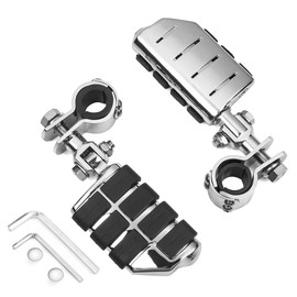 Motorcycle Foot Pegs Foot Rest Highway Footpegs Compatible with Road King Street Glide Honda Kawasaki Suzuki Yamaha 25mm 32mm 34m (Chrome)