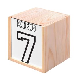 Fabulous Box aus Holz – Nummer Trikot King 7 Sport Fußball Basketball (10 x 10 x 10 cm)