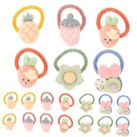 OATIPHO Cute Plush Cartoon Hair Ties for -Pack Elastic Ponytail Holders for Girls and Toddlers Fun Design Hair Accessories